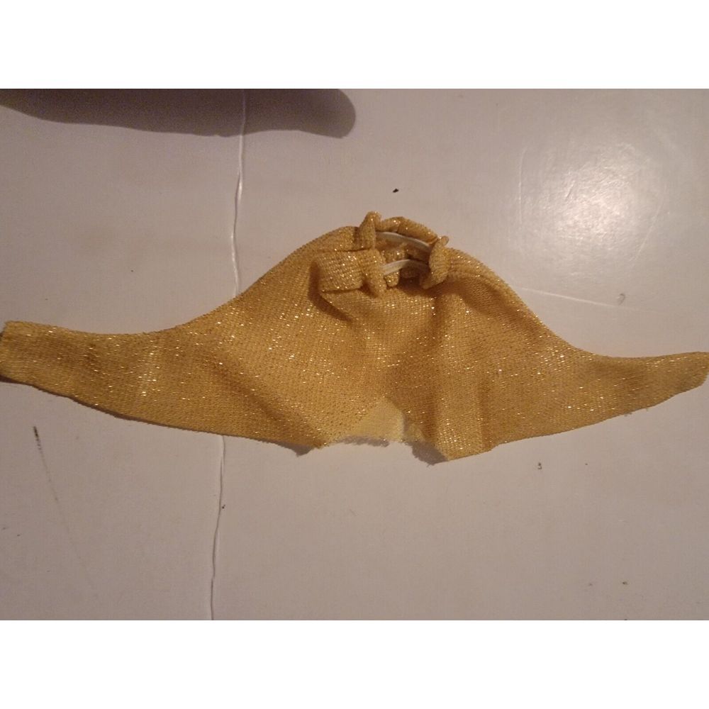 Vintage Barbie Ken Skipper Doll Accessory Clothing Sparkly Yellow Top VTG‎
